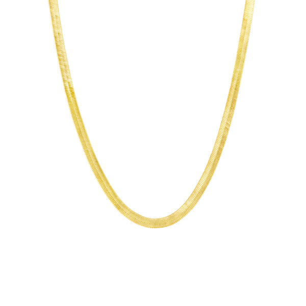 Bold Herringbone Sterling Flat Snake Chain Necklace