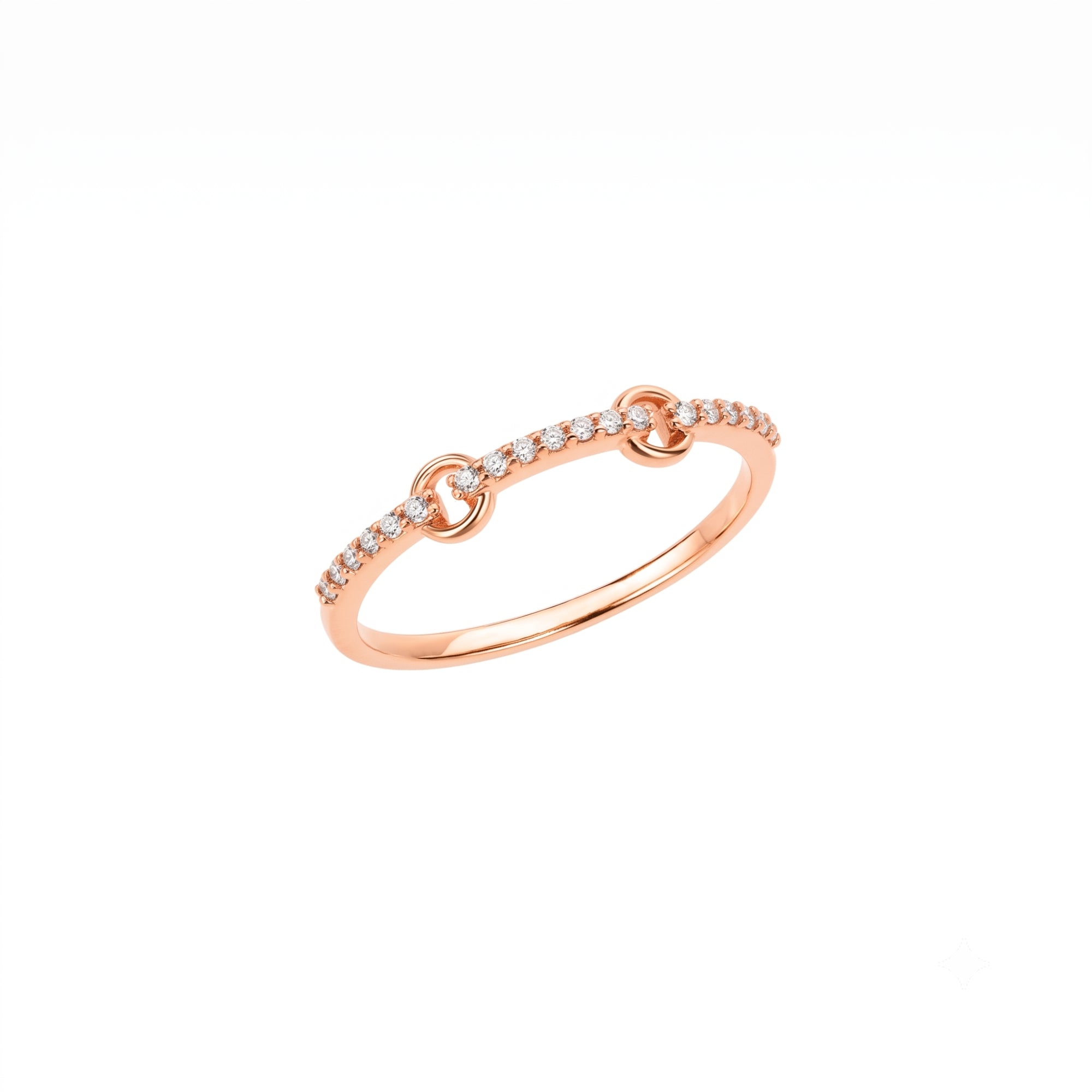 Double Linked Interlock Pavé Ring