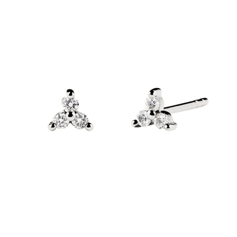Lotus Diamond Fine Stud Earrings in 14ct Solid Gold