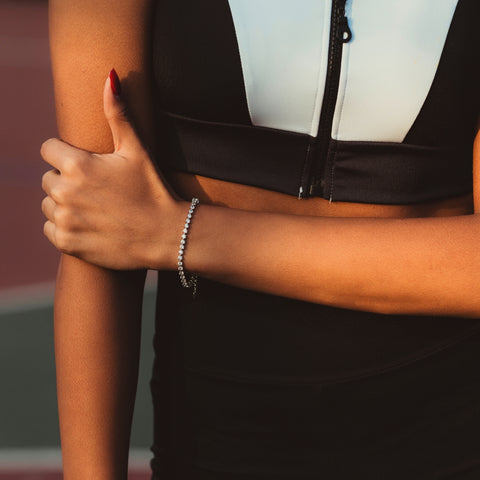 Round Prong Sterling Silver Tennis Bracelet