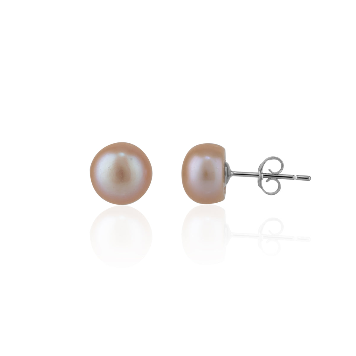 Baroque Pearl Irregular Stud Earrings Sterling Silver - Pink and Yellow