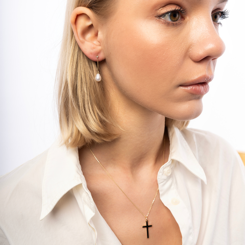 9ct Solid Gold Cross Pendant Necklace