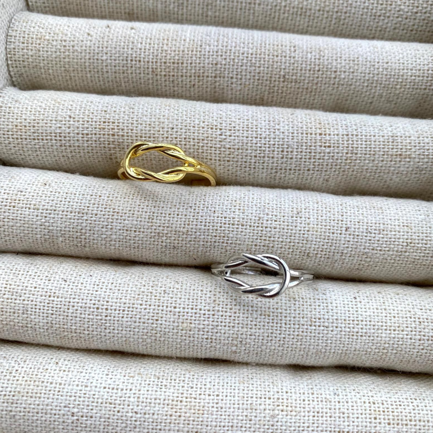 Knot Bracelet and Ring Set in Sterling Silver