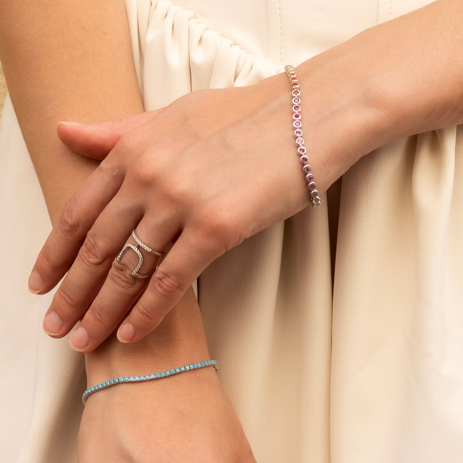 Turquoise Sterling Silver Tennis Bracelet