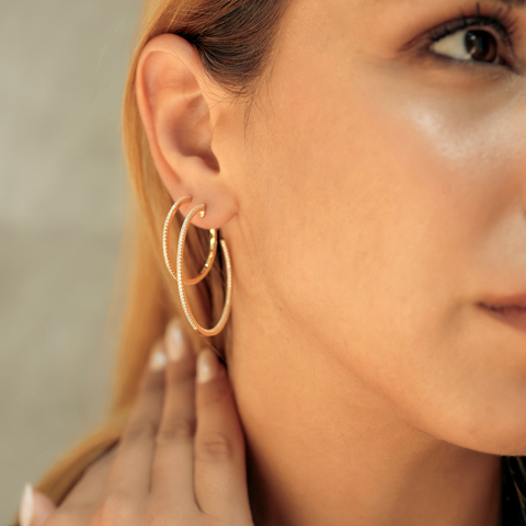 Sterling Silver Stud Hoop Earring