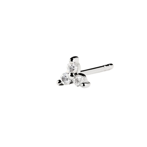 Lotus Diamond Stud Earring in 14ct Solid Gold - Single