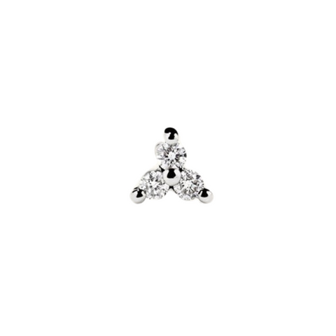 Lotus Diamond Stud Earring in 14ct Solid Gold - Single