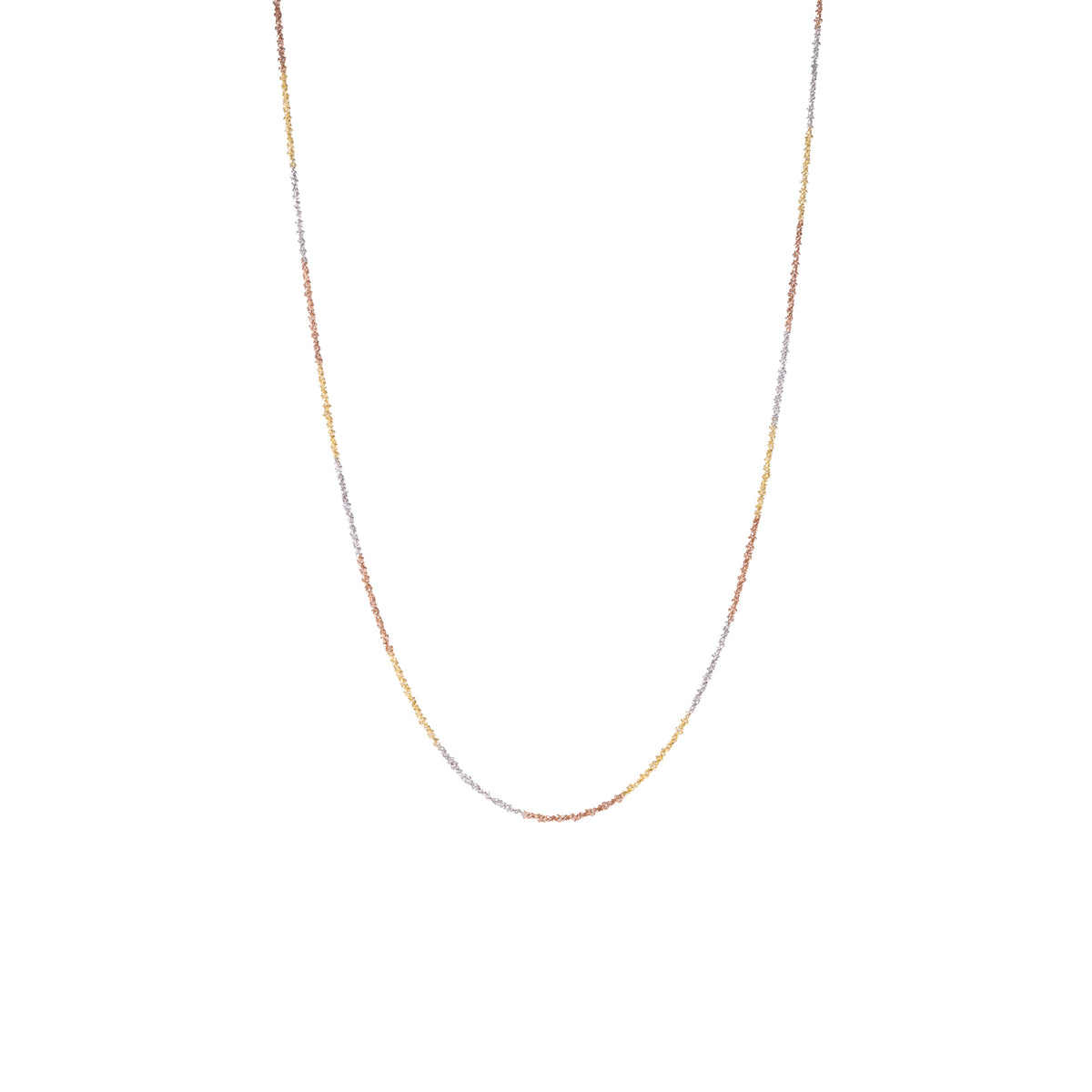 Gold Rose Gold and Silver Chain Necklace in Sterling Silver