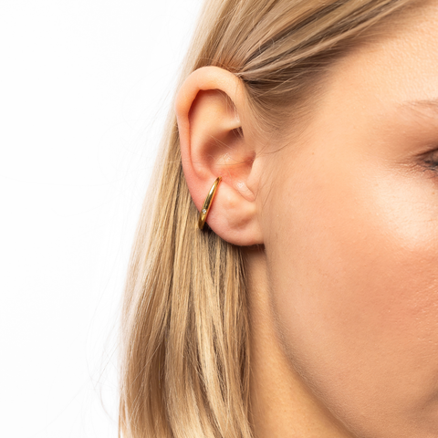 Fine Diamond Sterling Silver Ear Suspension Semi-Hoop Earrings