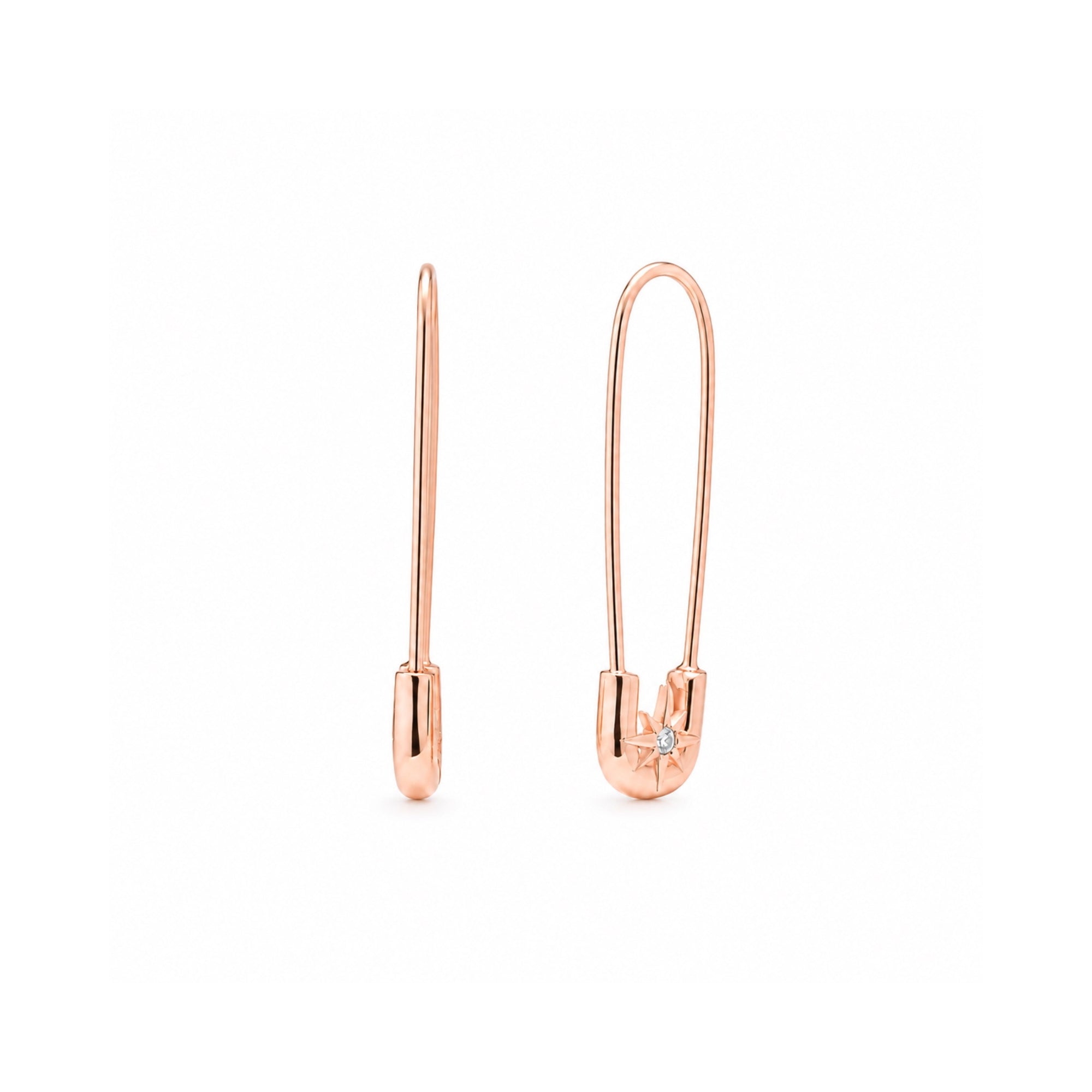 Sterling Silver Starburst Safety Pin Earring