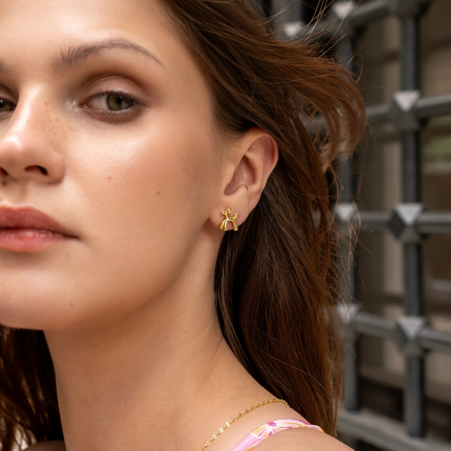 Balloon Dog Poodle Stud Earring Sterling Silver