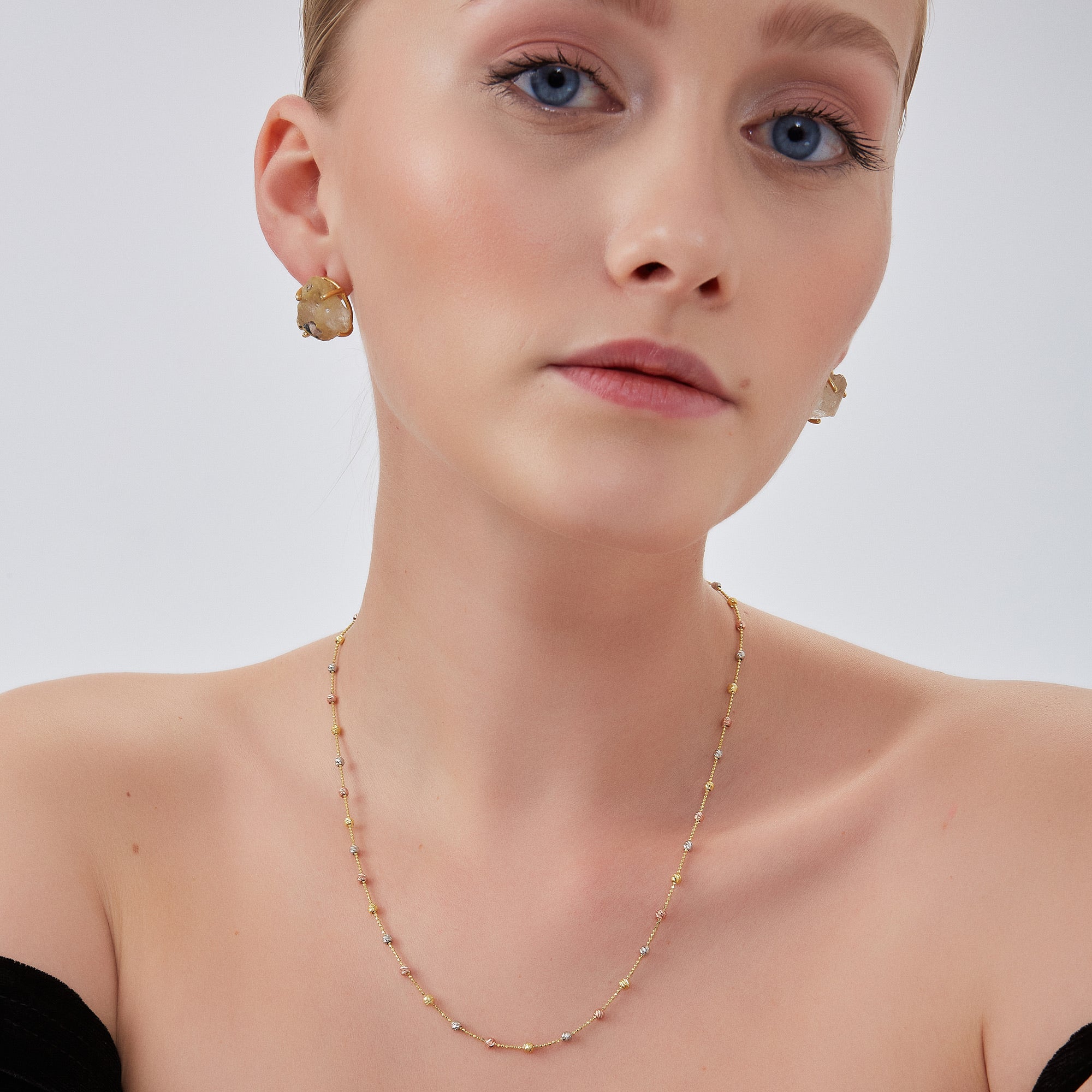 Dorissa Multicolour Sterling Silver Beaded Single Necklace