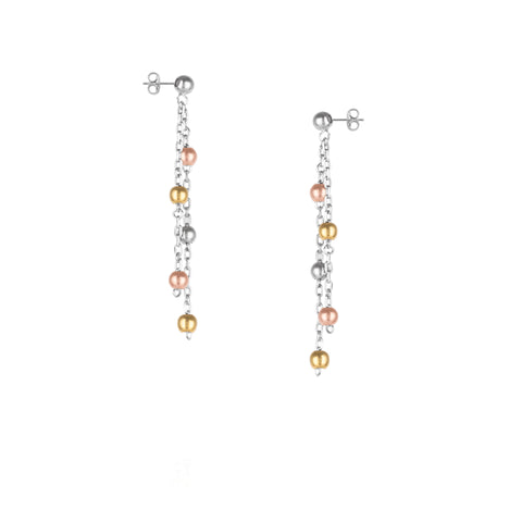 Dorica Sterling Silver Multi Bead Drop Earrings