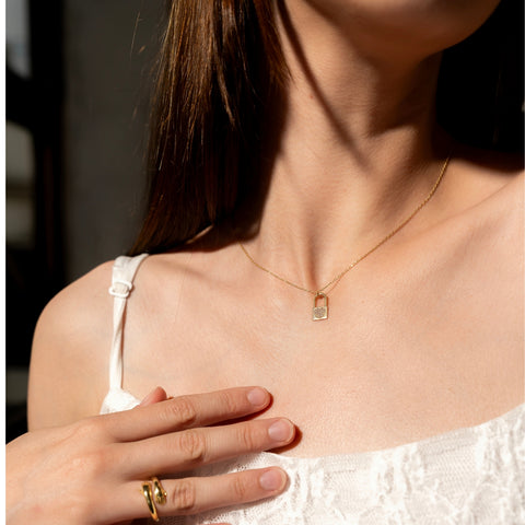 Fine 14ct Solid Gold Padlock Necklace