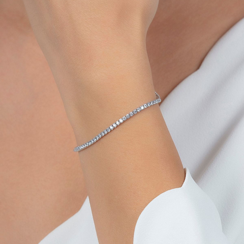 Sterling Silver 2mm Fine Tennis Bracelet