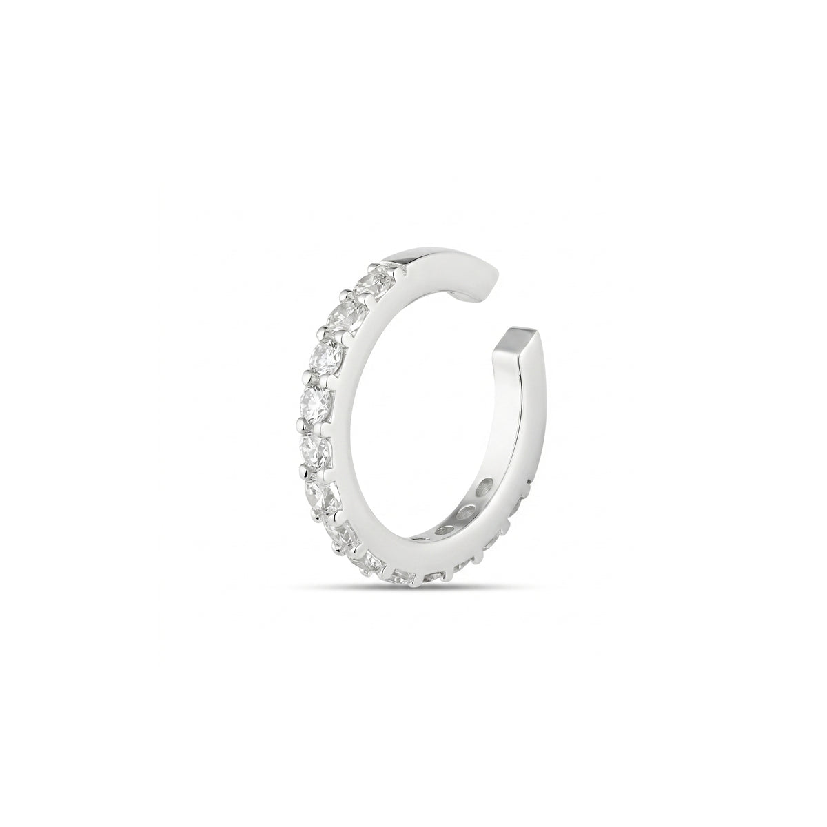 Cubic Zirconia Sterling Silver Ear Cuff No Piercing