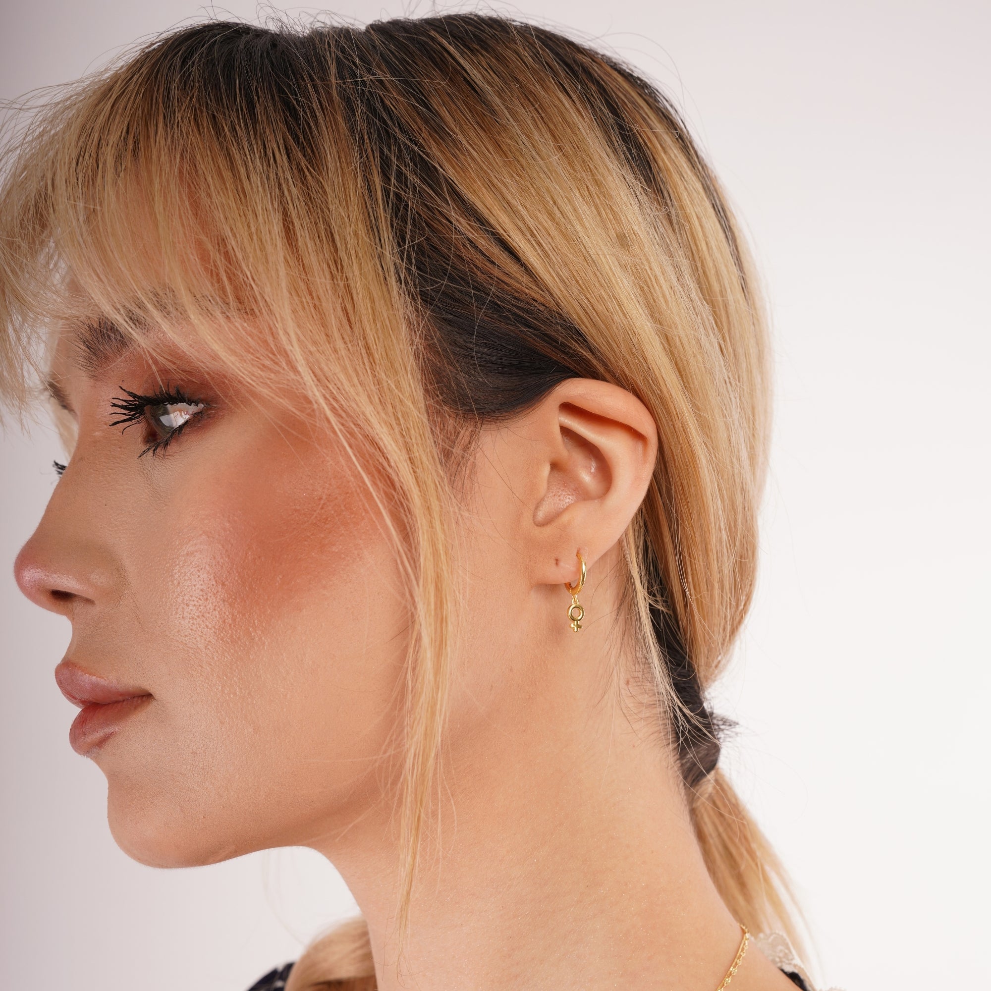 Feminine Venus Sterling Silver Hoop Drop Earrings