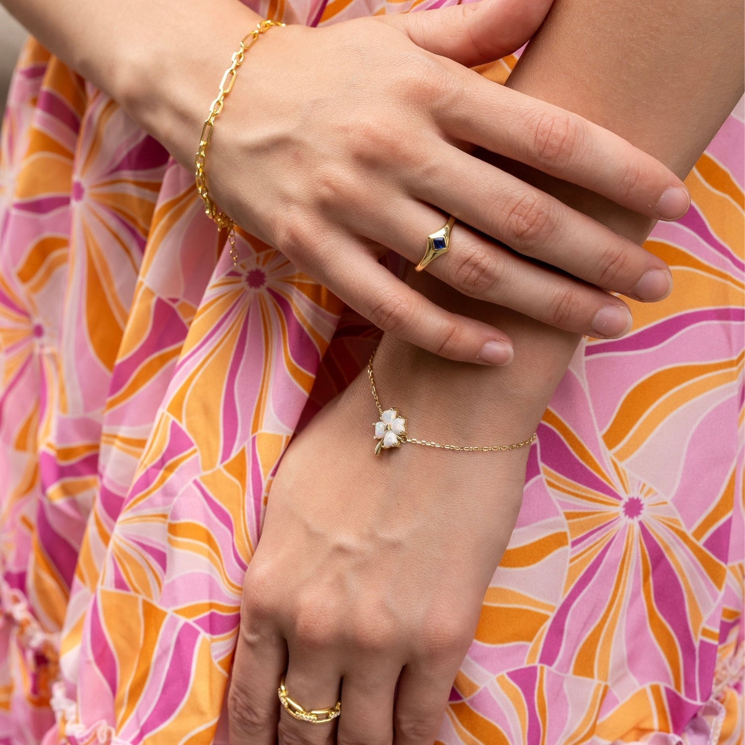 Fine Rectangular Navy Sterling Silver Statement Ring