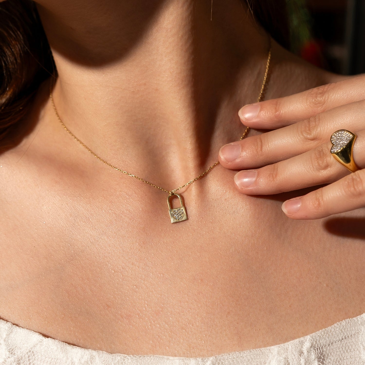 Fine 14ct Solid Gold Padlock Necklace
