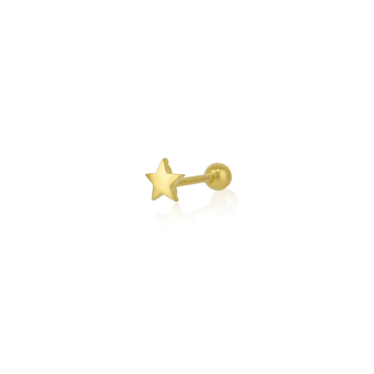 Star Piercing With Ball End Sterling Silver