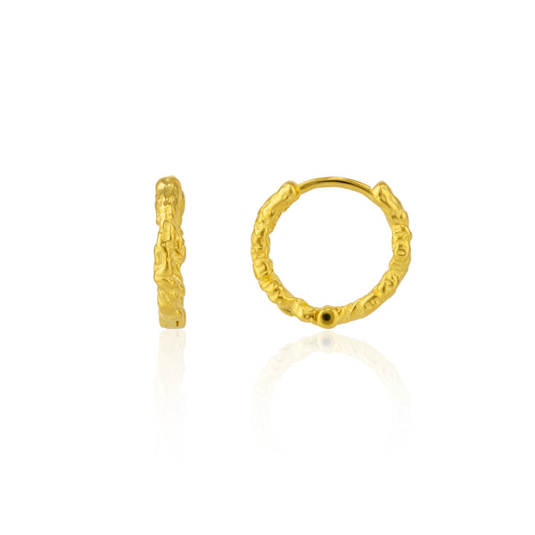 Molten Wavy Sterling Textured Hoop Earrings