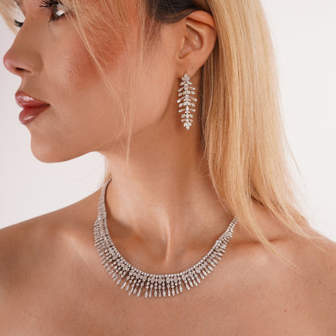 Botanical Cascade Sterling Silver Statement Earrings