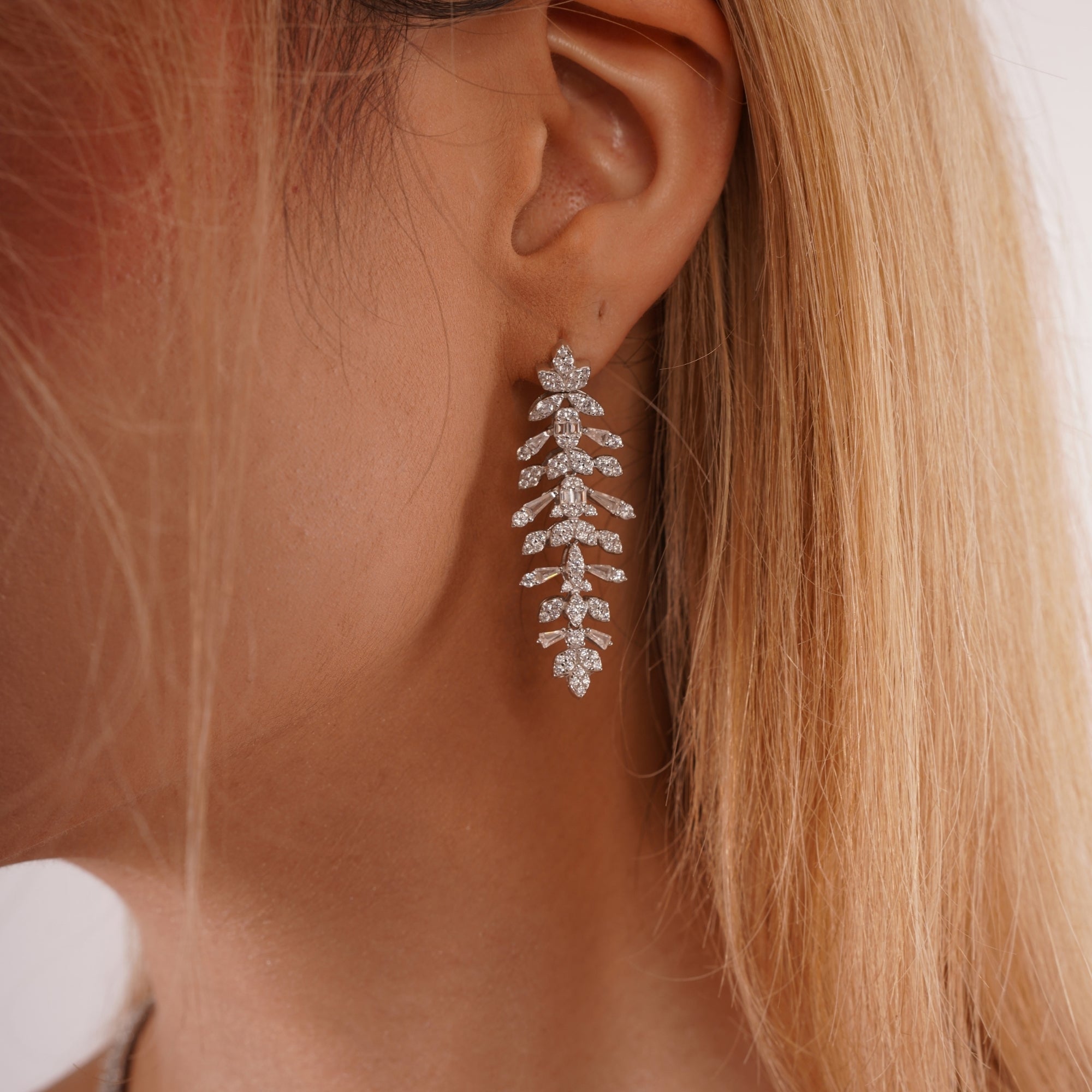 Botanical Cascade Sterling Silver Statement Earrings