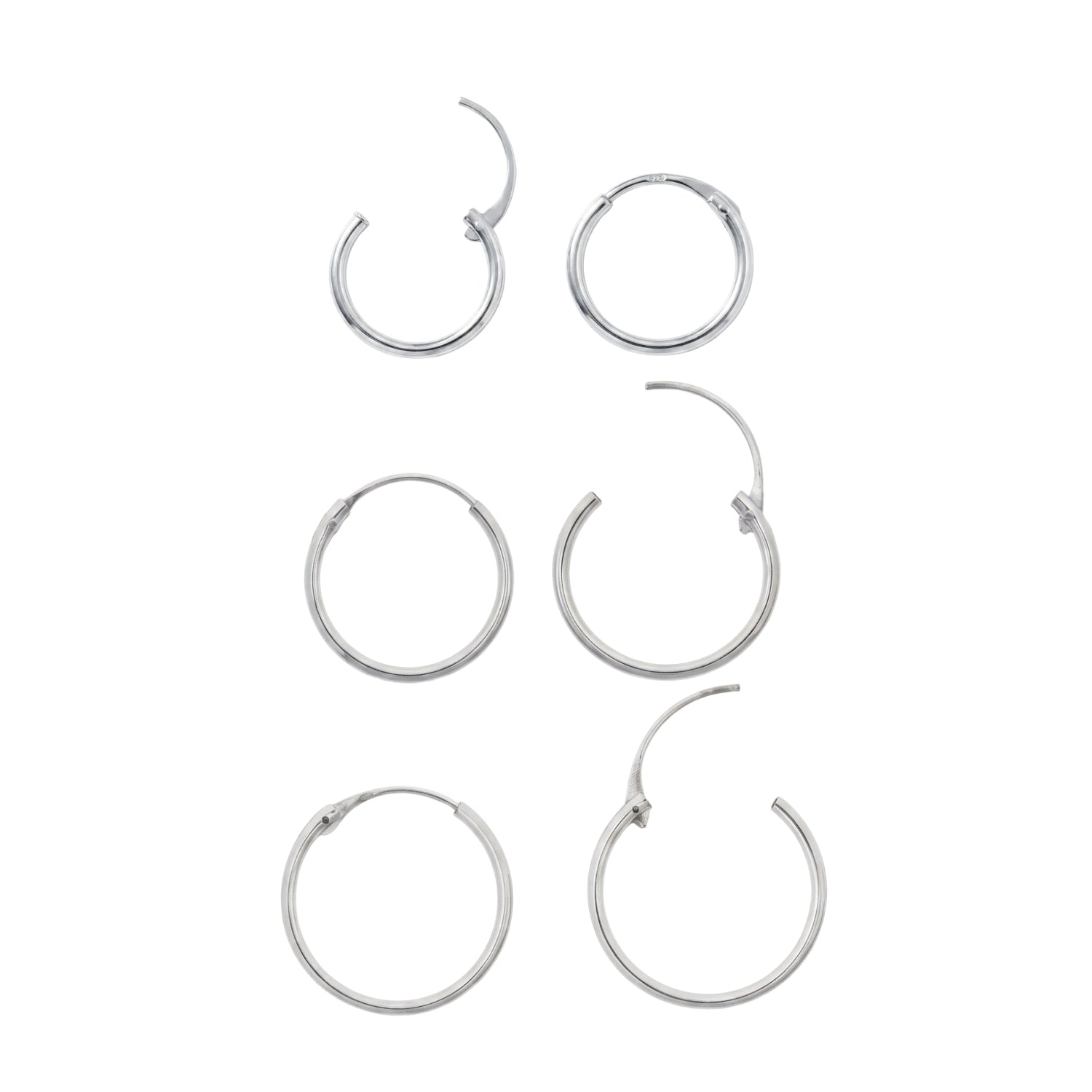 Sterling Silver Essential Hoop Earrings Set