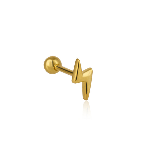 Lightning Bolt Bead Back Earring Sterling