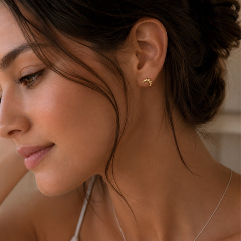 Sterling Silver Croissant Earrings