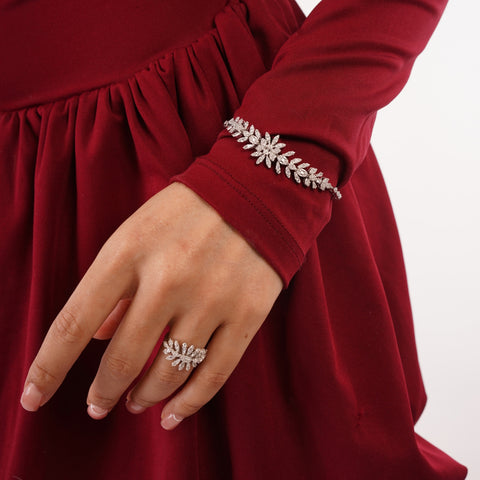 Botanical Cascade Sterling Silver Fringe Statement Tennis Bracelet