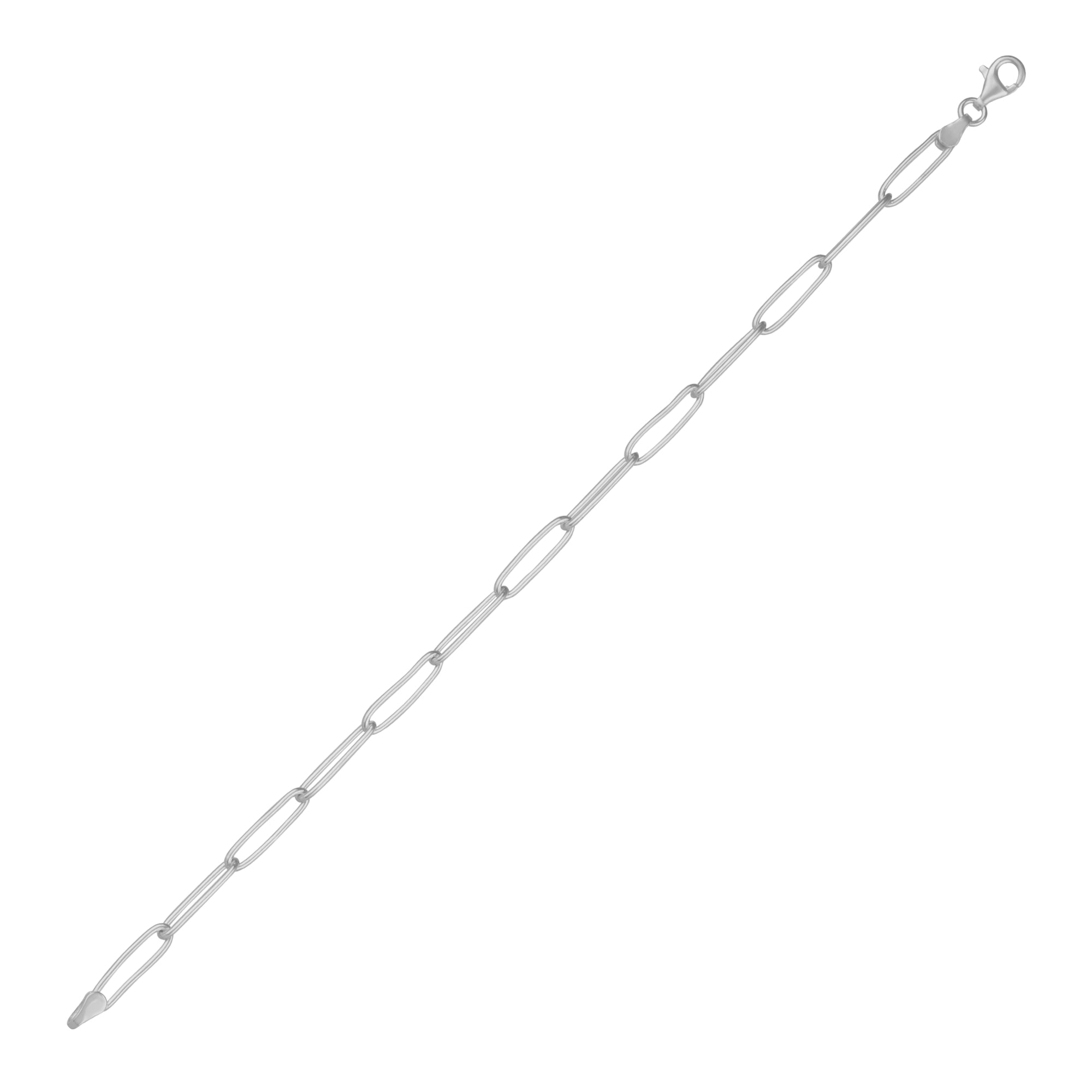 Sterling Silver Rectangular Large Chain Bracelet