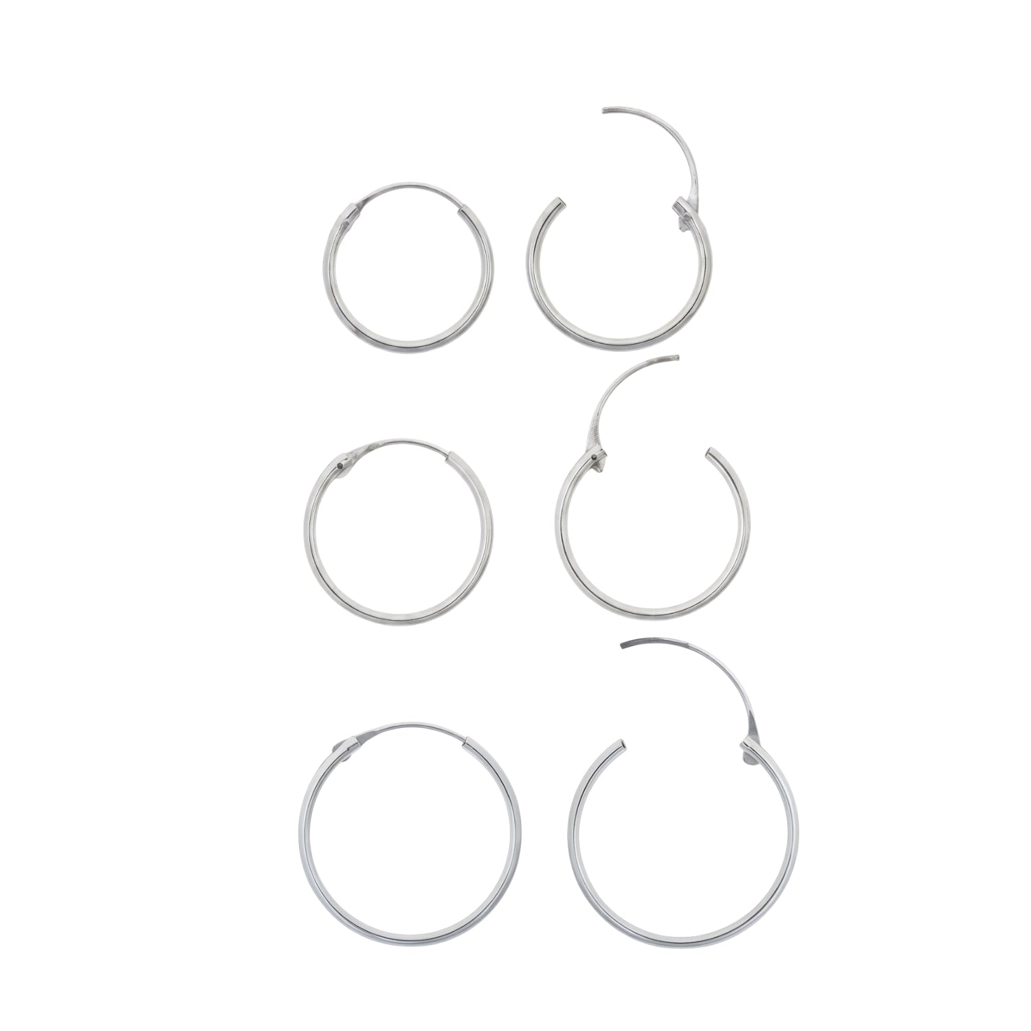 Sterling Silver Essential Hoop Earrings Set