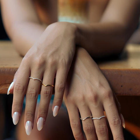 Sterling Silver Plain Polished Wishbone V Ring