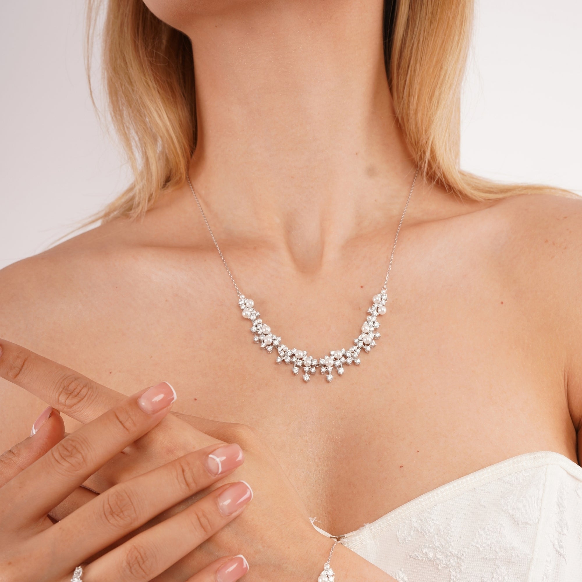 Pearl Radiance Sterling Silver Statement Necklace