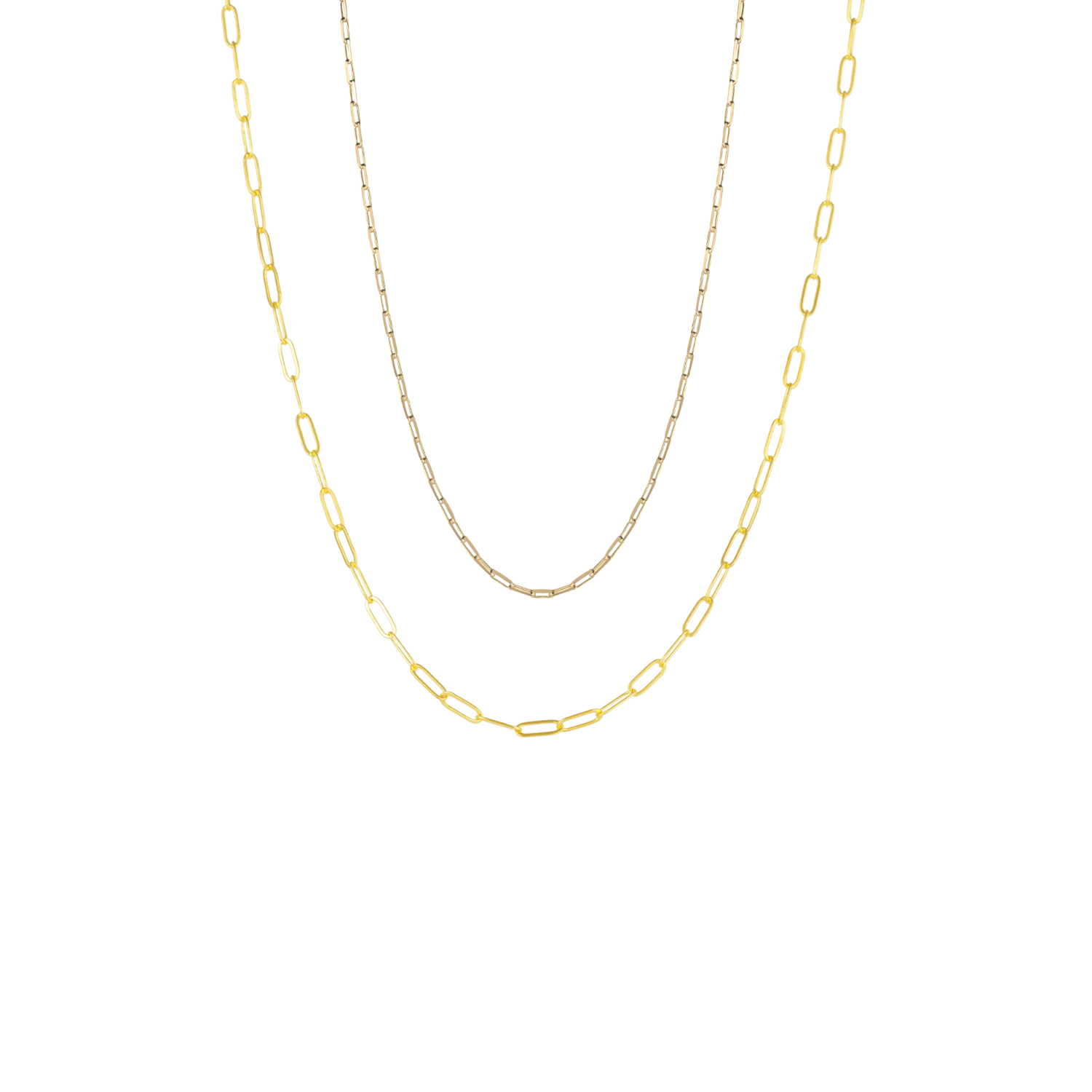 Paperclip Chains Sterling Silver Layering Necklace Set