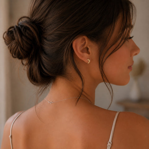 Sterling Silver Croissant Earrings