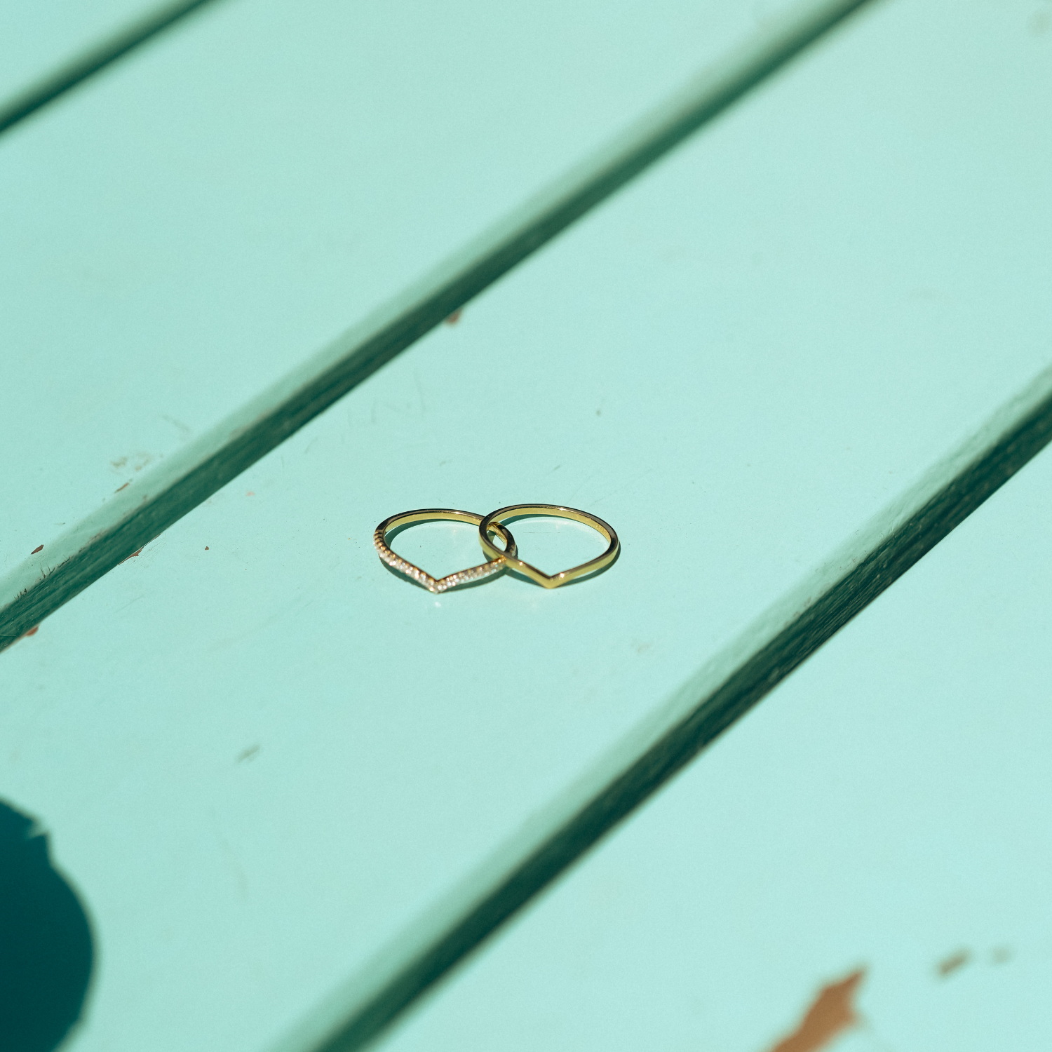 Sterling Silver Wishbone Stacker V Ring Set