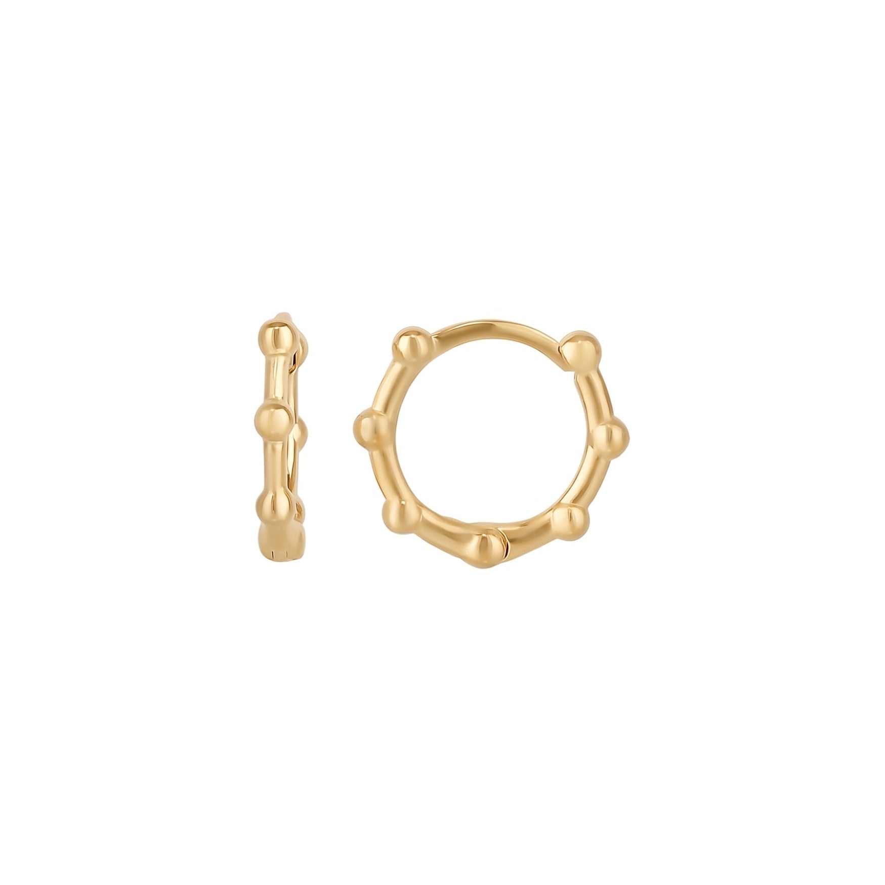 Seven Bead Sterling Silver Hoop Earrings