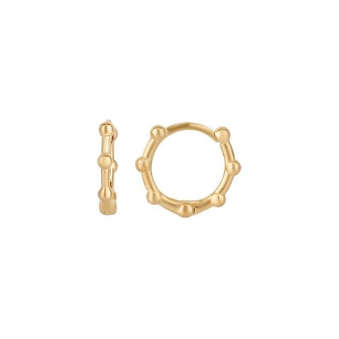 Seven Bead Sterling Silver Hoop Earrings