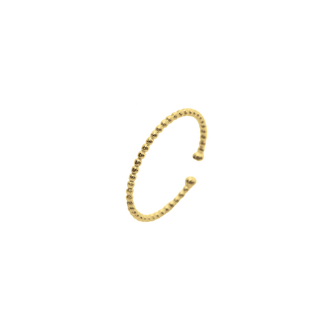 Sterling Silver Beaded Skinny Stacking Ring