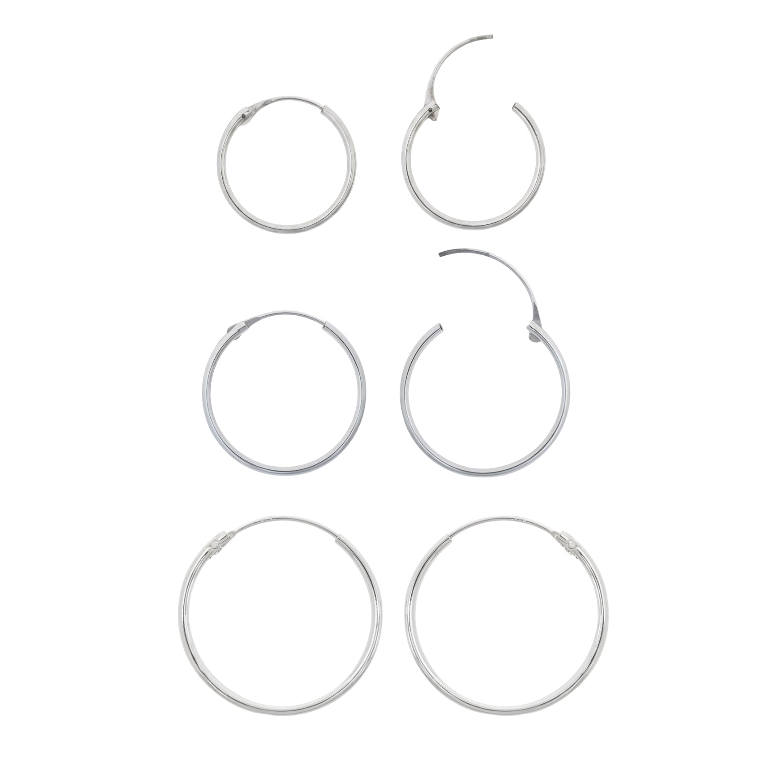 Sterling Silver Essential Hoop Earrings Set