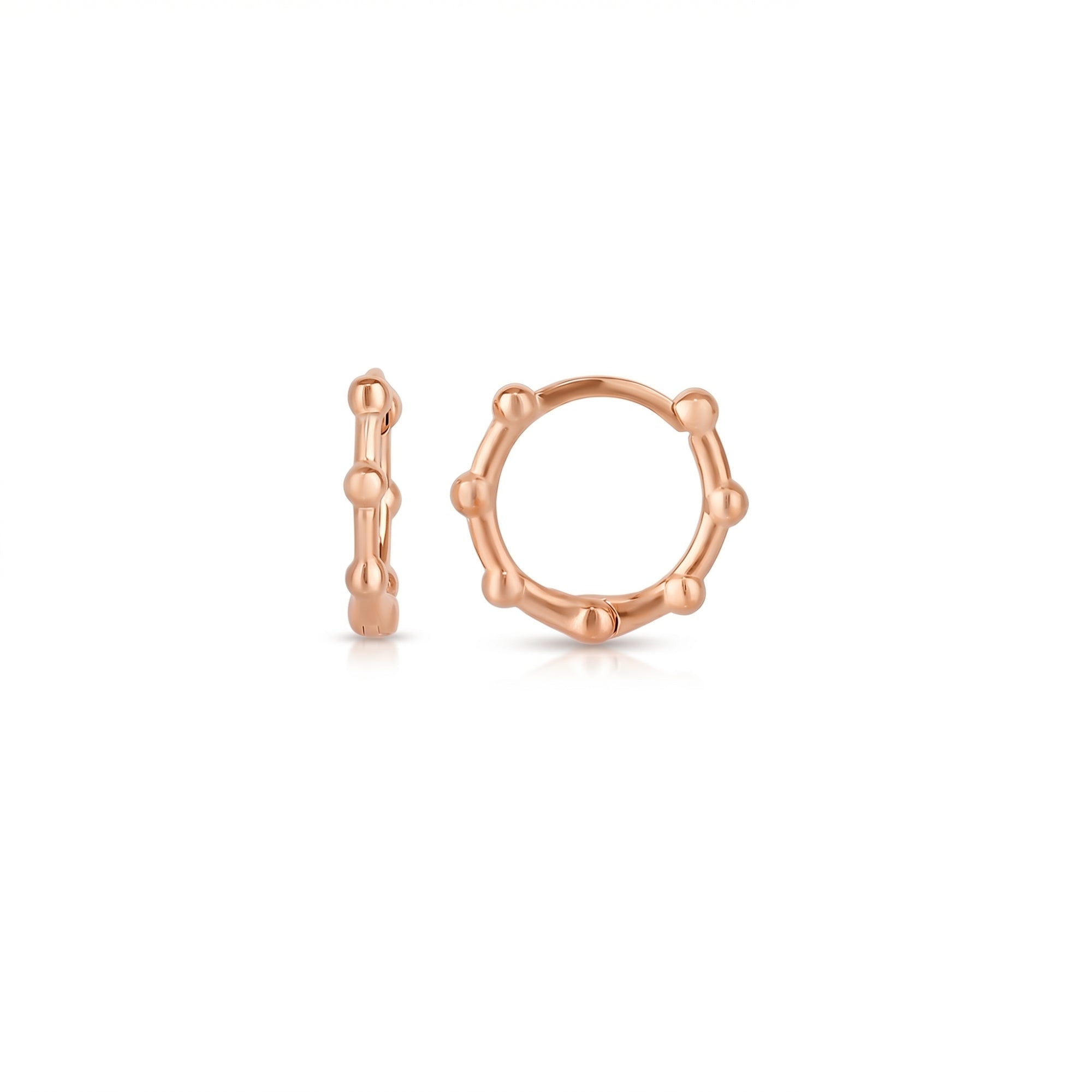 Seven Bead Sterling Silver Hoop Earrings