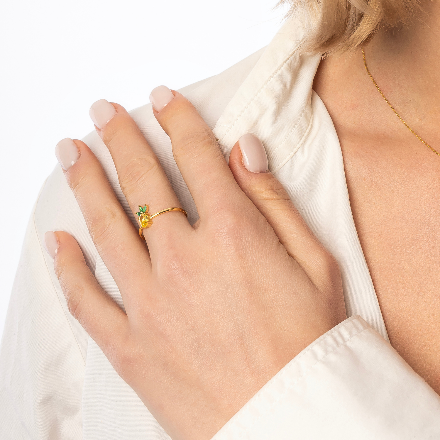 Pineapple Sterling Silver Adjustable Ring