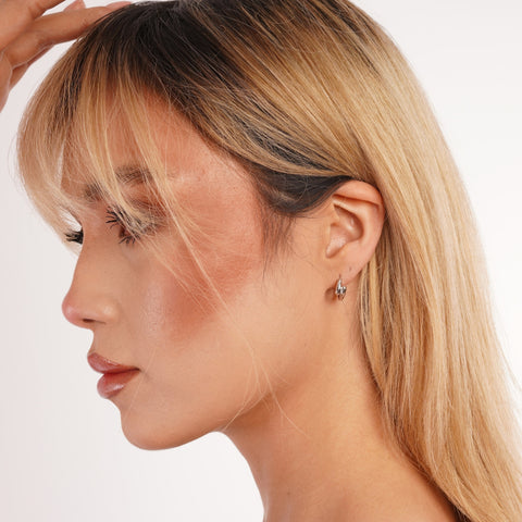 Sculpt Duo Sterling Silver Hoop Earrings