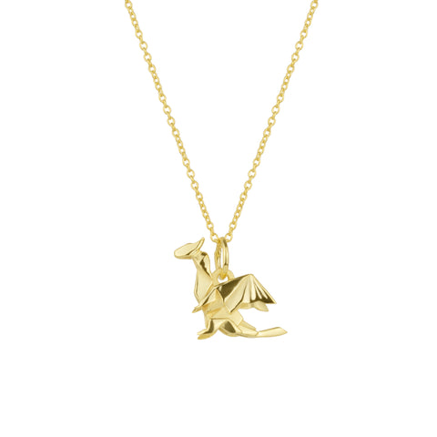 Sterling Silver Origami Dragon Necklace
