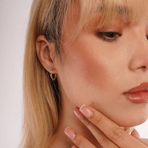 Mixed Metal Twist Hoop Earrings