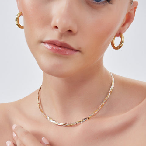 Chunky Hoop Earrings in Sterling Silver