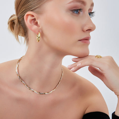 Chunky Hoop Earrings in Sterling Silver