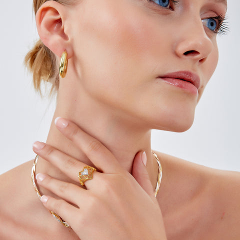 Chunky Hoop Earrings in Sterling Silver